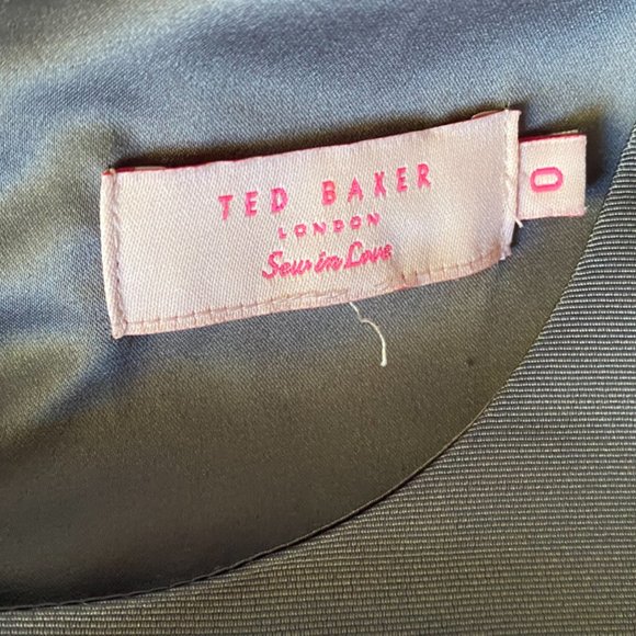 Ted Baker Gray Bir Print Dress Size 0 US size 2 - Picture 6 of 8